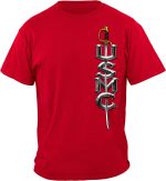 Marine Corps T-Shirt Double Flag Gold Globe Marine Corps T-Shirt MM2153 - Image 2
